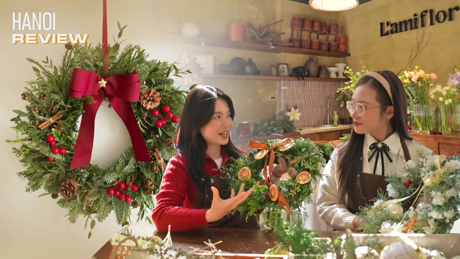 Tự tay làm vòng nguyệt quế đón Giáng sinh | HANOI Review | 28/11/2025